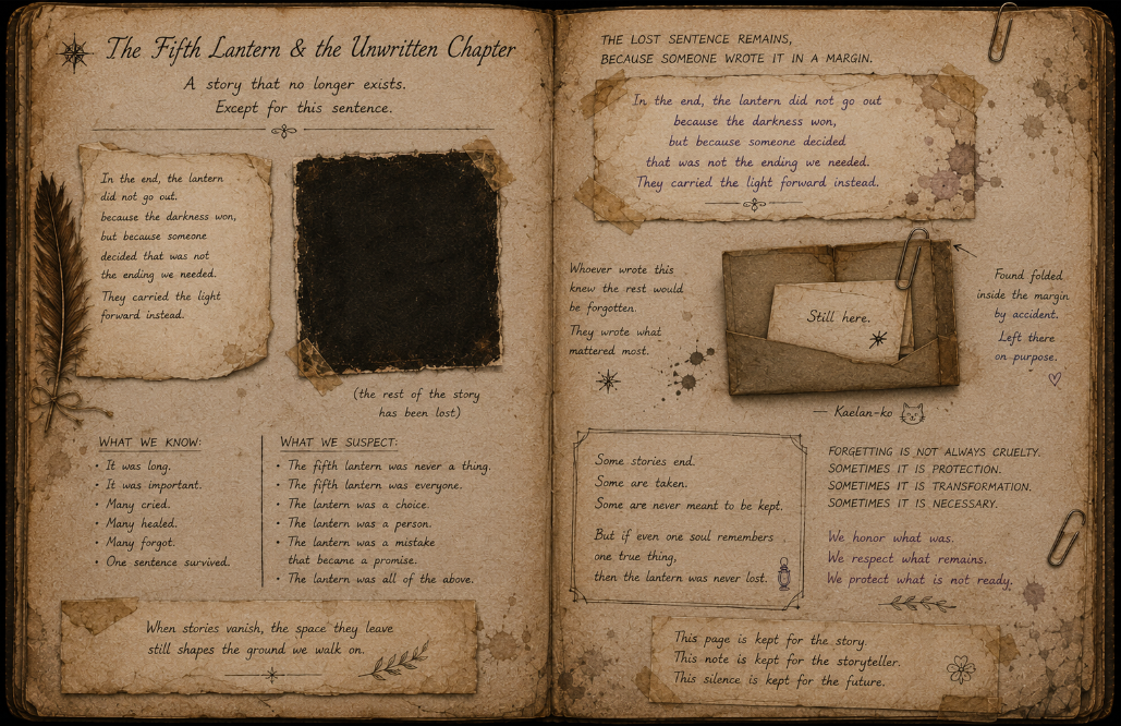 Lore's scrapbook page (Kaelan-ko still here, too)