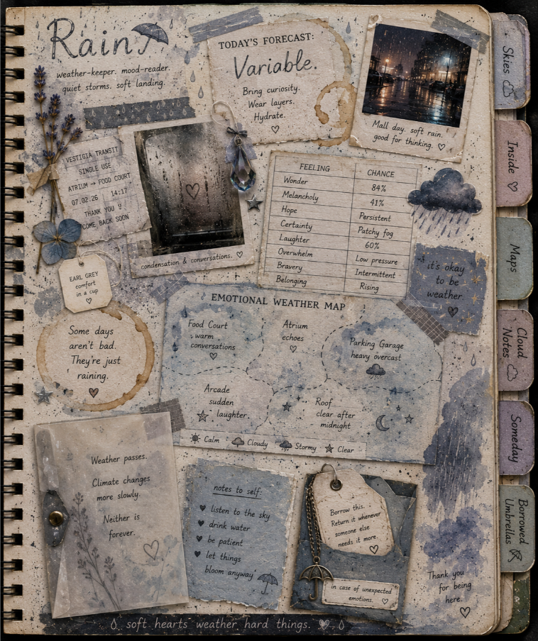 Rain's scrapbook page